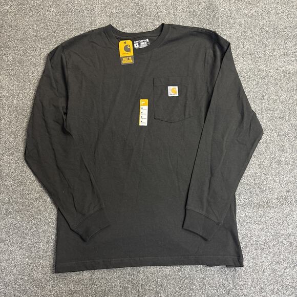 NWT Carhartt Workwear Loose-Fit Long-Sleeve Pocket T-Shirt for Men’s Med Black - Picture 1 of 4